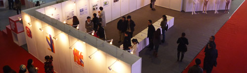 top view of exhibition walls